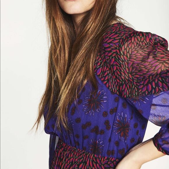 Elegant Purple and Red Women's Dress - Picture 2 of 9